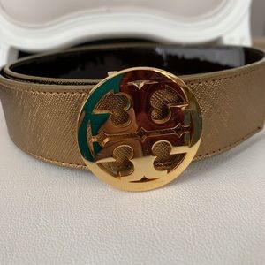 AUTHENTIC TORY BURCH BELT GOLD/BLACK